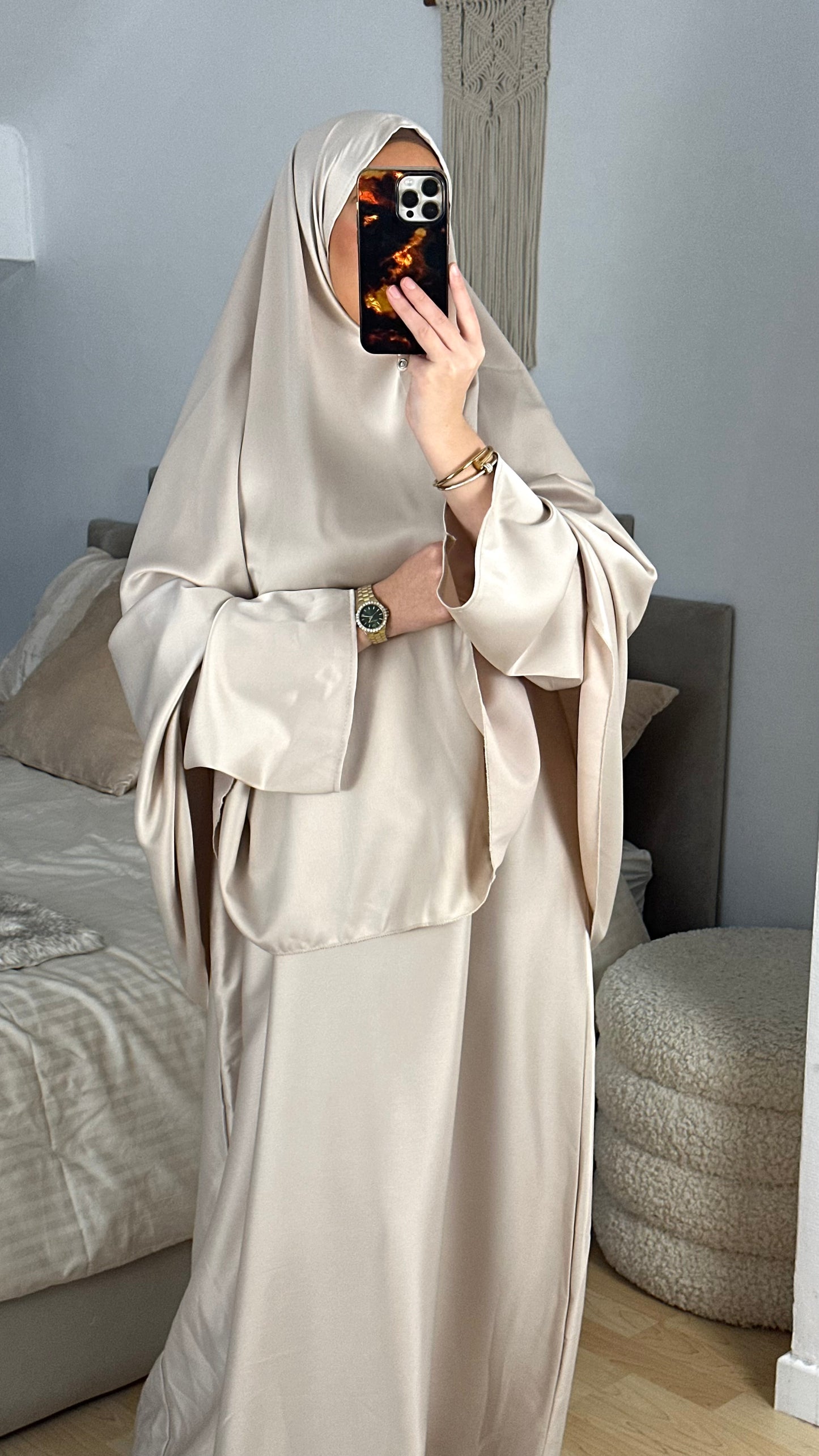 Ensemble khimar satin