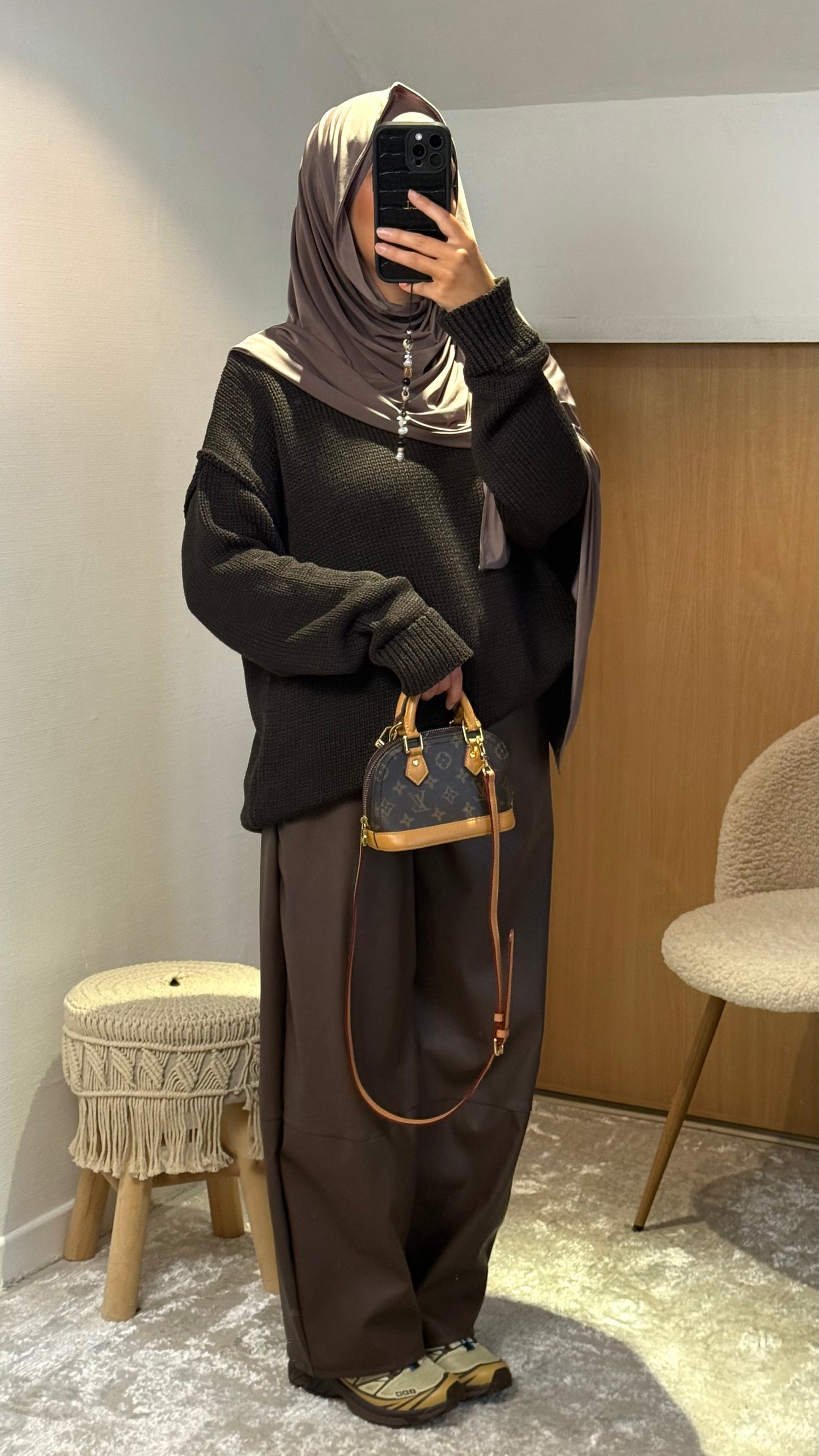 Pantalon barrel similicuir