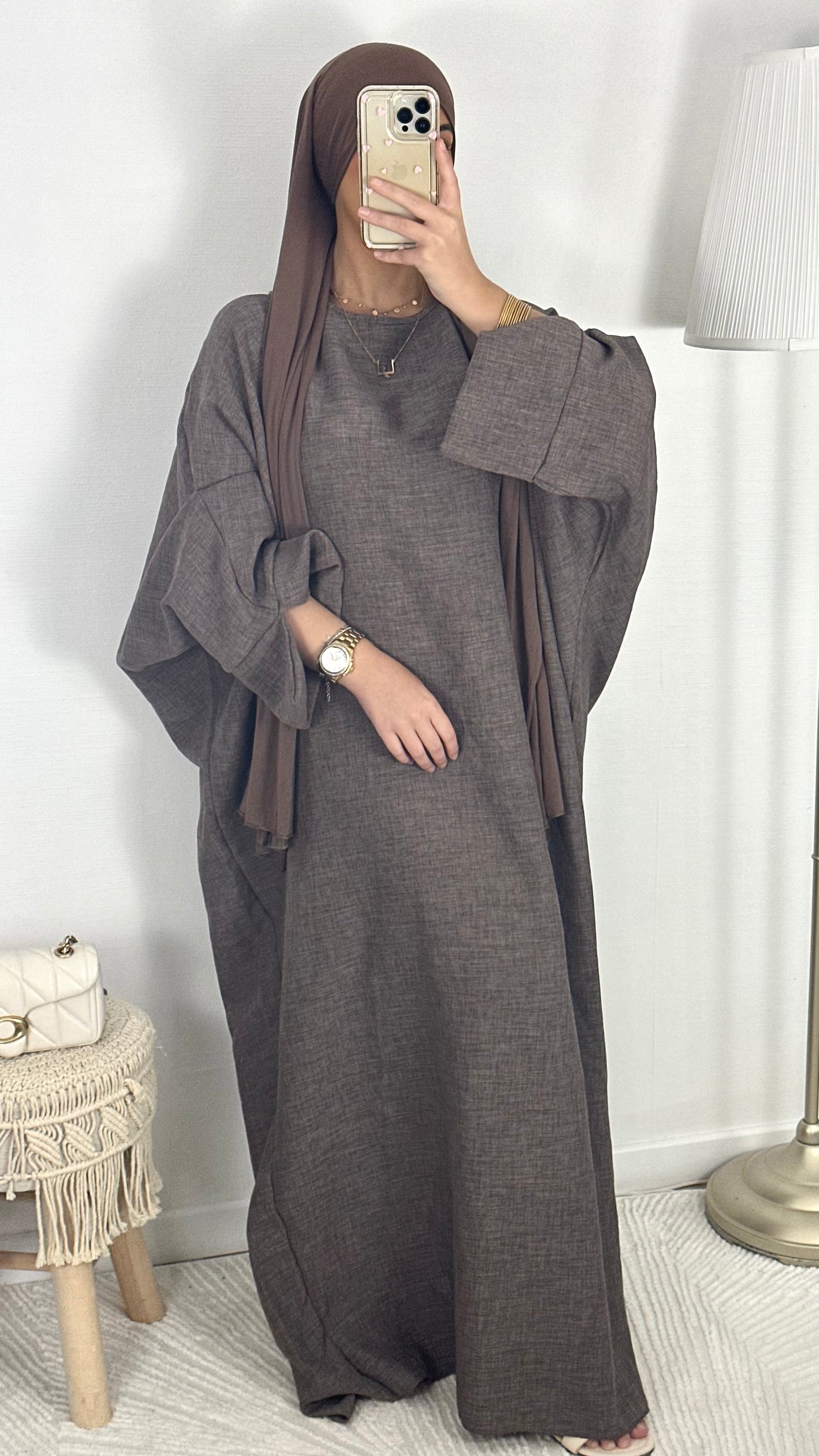 Abaya effet lin